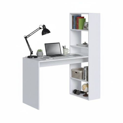 Scrivania salvaspazio bianca 120x53cm con libreria - Ali