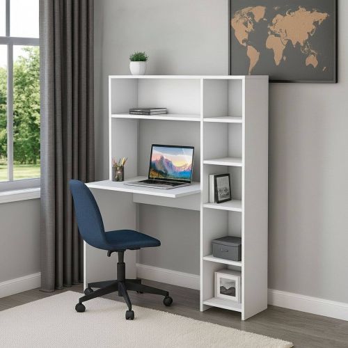 Scrivania studio bianca 113x40cm con libreria - Arapaho
