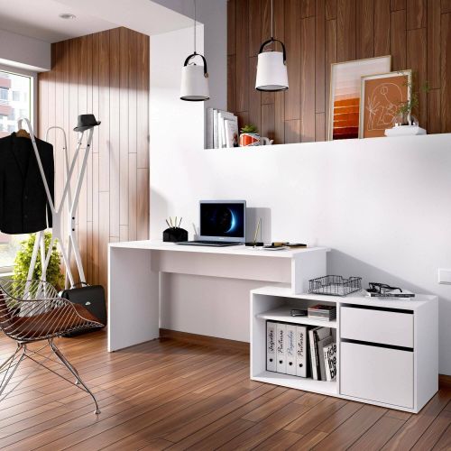 Scrivania ufficio bianca 139x92cm con 1 cassetto - Andor