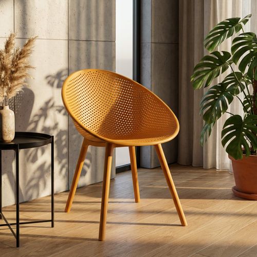 Sedia Arancione 2 Sedie Adatto per Indoor-outdoor, Materiale Struttura in Plastica - Tansen