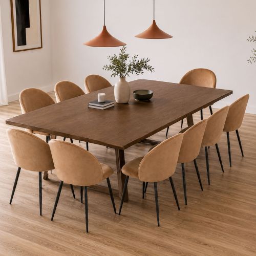 Sedia Beige 10 Sedie Imbottito, Peso Supportato 120 kg - Achito