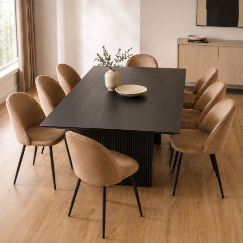 Sedia Beige 8 Sedie Imbottito, Peso Supportato 120 kg - Achito