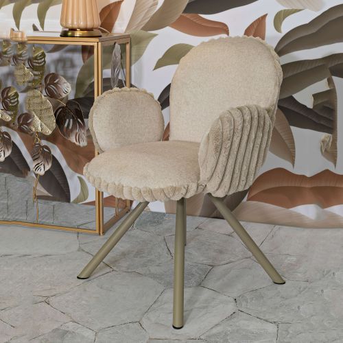 Sedia Bianco Crema Beige 2 Sedie Imbottito, Sfumatura Colore Struttura Crema - Zans