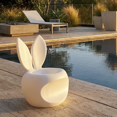 Sedia Bianco una Sedia Adatto per Indoor-outdoor, Materiale Struttura in Plastica - Mrauk
