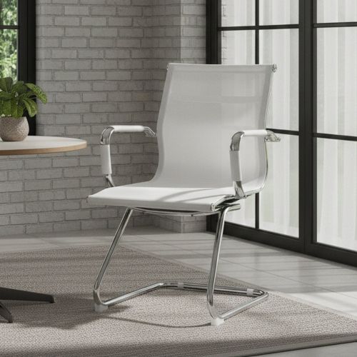 Sedia Bianco una Sedia Peso Supportato 120 kg, Altezza Seduta 43 cm - Balvano