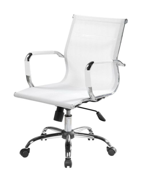 Sedia con ruote Dfrosi, Bianco, 62x54h92-102 cm