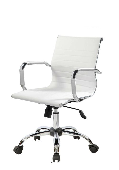 Sedia con ruote Dlemmen, Bianco, 62x54h92-102 cm