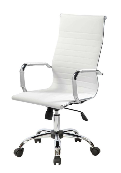 Sedia con ruote Dlemmen, Bianco, 63x54h106-116 cm