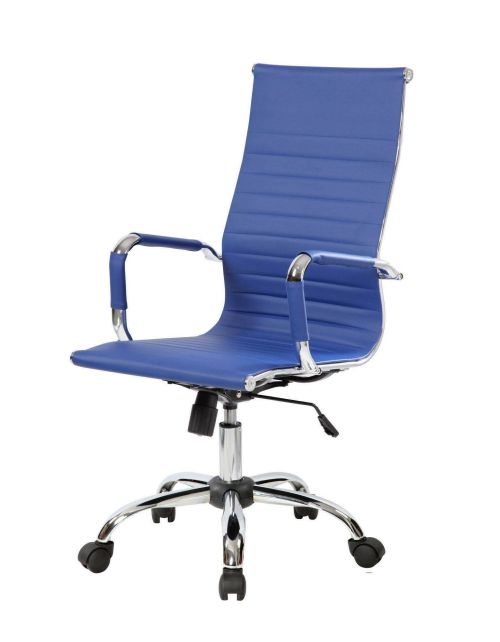 Sedia con ruote Dluis, Blu, 63x54h106-116 cm