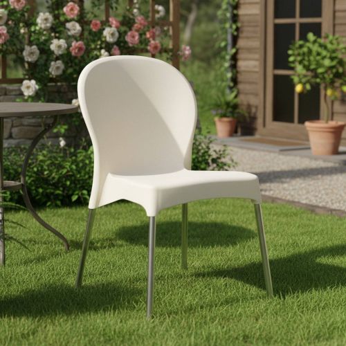 Sedia da Esterno Beige una Sedia Impilabile, Peso Supportato 120 kg Made in Italy - Linder