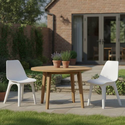 Sedia da Esterno Bianco 2 Sedie Peso Supportato 120 kg, Colore Seduta Bianco Made in Italy - Montivilla