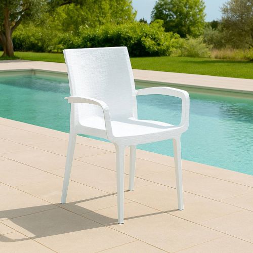 Sedia da Esterno Bianco una Sedia, Impilabile Made in Italy - Buono