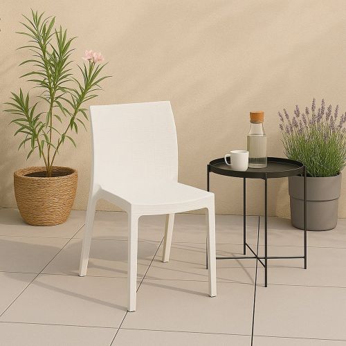 Sedia da esterno Ferla, Made in Italy, 42x48 h81 cm, Bianco