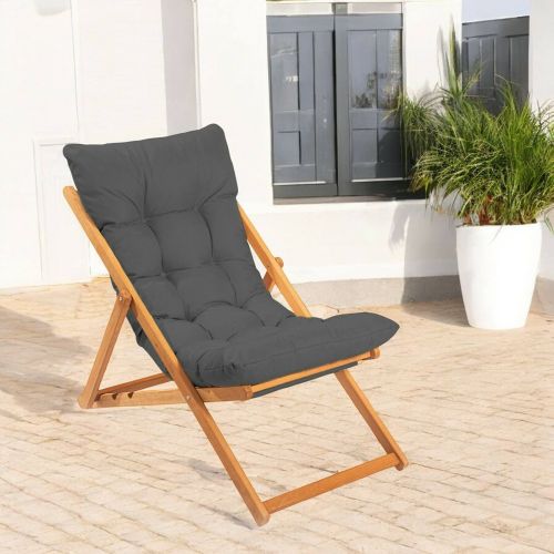 Sedia da esterno Luhman, Seggiola da giardino, Seduta outdoor multiuso, Panchina da giardino, 59x44 h90 cm, Grigio