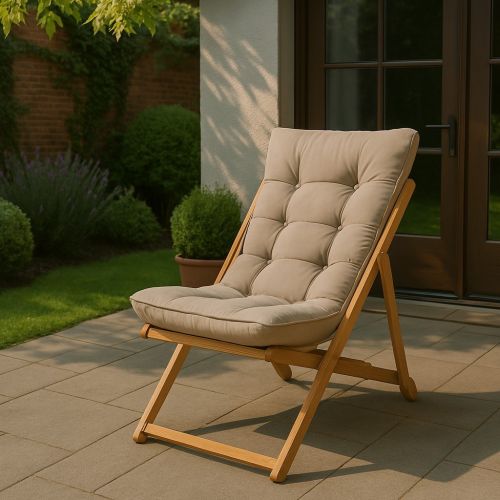 Sedia da esterno Luhman, Seggiola da giardino, Seduta outdoor multiuso, Panchina da giardino, 59x44 h90 cm, Marrone