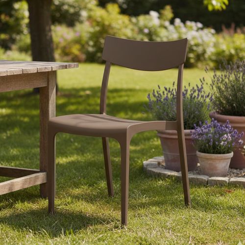 Sedia da esterno Lupia, 54x46 h80 cm, Tortora