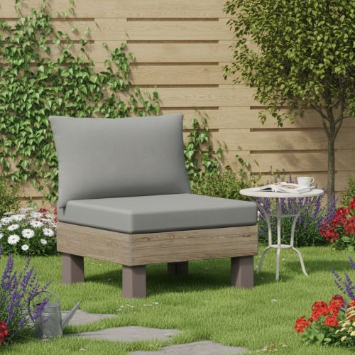 Sedia da Esterno Marrone Noce Grigio una Sedia Imbottito, Modulabile Componibile - Houghton