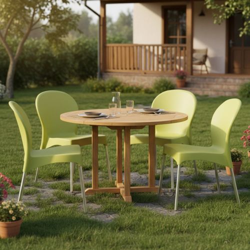 Sedia da Esterno Verde 4 Sedie Impilabile, Peso Supportato 120 kg Made in Italy - Eclectic