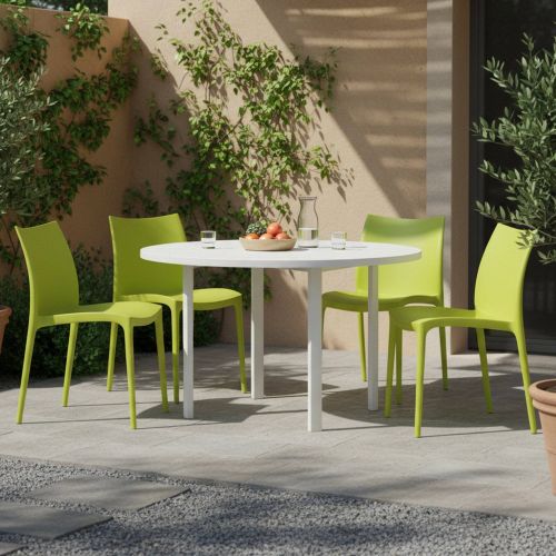 Sedia da Esterno Verde 4 Sedie Impilabile, Peso Supportato 120 kg Made in Italy - Grover