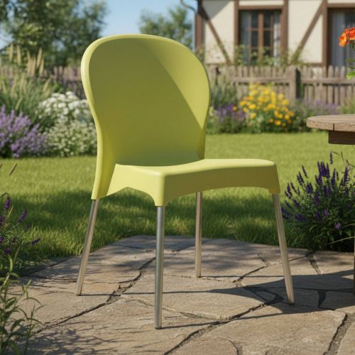 Sedia da Esterno Verde una Sedia Impilabile, Peso Supportato 120 kg Made in Italy - Linder
