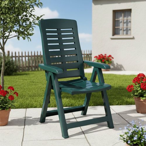 Sedia da Esterno Verde una Sedia Schienale Reclinabile, Multiposizione Made in Italy - Halsell