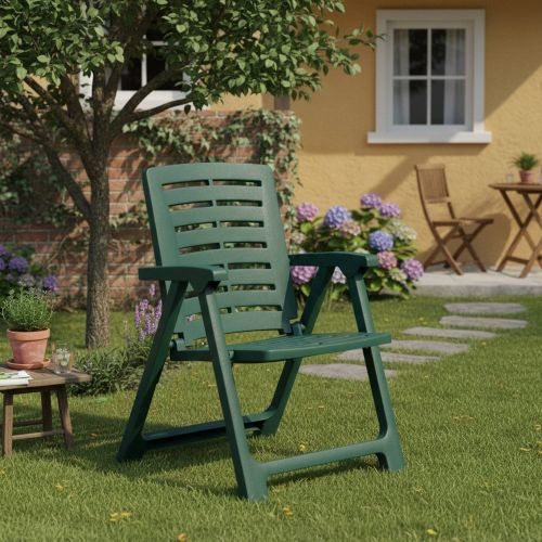 Sedia da Esterno Verde una Sedia Schienale Reclinabile, Multiposizione Made in Italy - Wadley