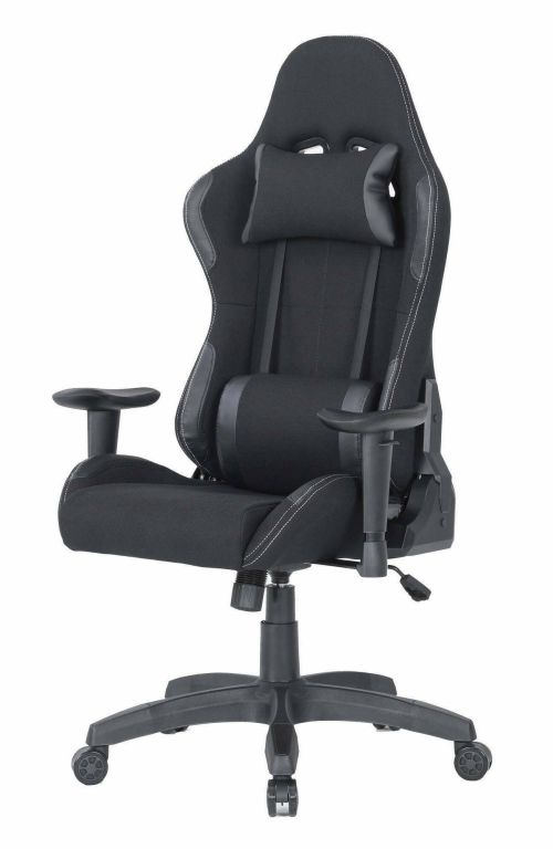 Sedia da gaming Bundaberg, Poltrona da gaming adulto, Sedia da scrivania, 57x72h124-134 cm, Nero
