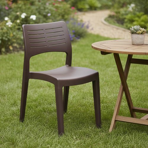 Sedia da giardino design impilabile antracite - Genny