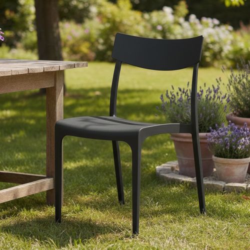 Sedia da giardino impilabile antracite - Lupia