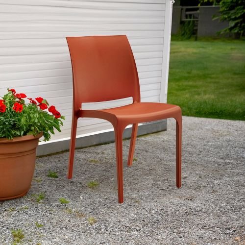 Sedia da giardino impilabile rosso - Camo