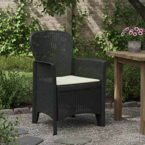 Sedia da giardino in plastica antracite - Amilton