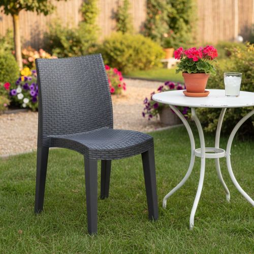 Sedia da giardino moderna impilabile antracite - Ant