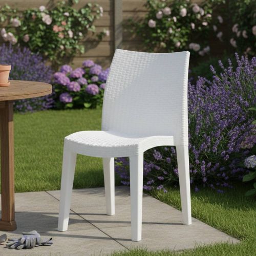 Sedia da giardino moderna impilabile bianco - Ant