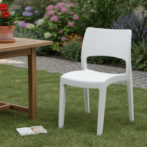 Sedia da giardino resistente bianco - Zircone