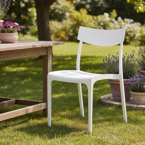 Sedia da terrazza impilabile bianco - Lupia