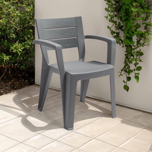 Sedia da terrazza impilabile grigio - Camogli