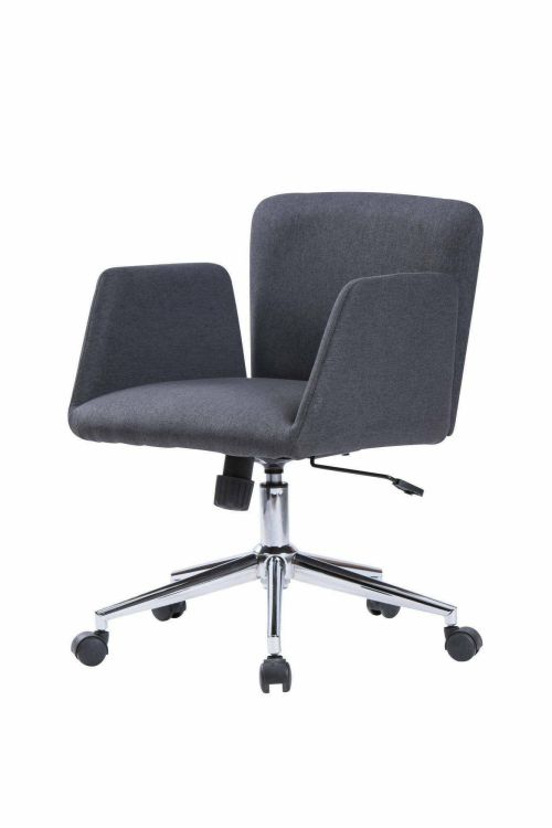 Sedia da ufficio Albury, Poltrona con braccioli, Seduta ergonomica da ufficio, 54x55h65-84 cm, Grigio