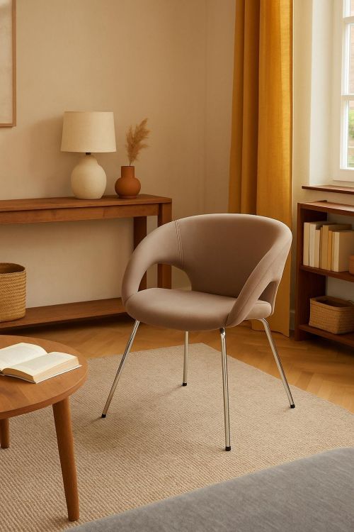 Sedia da ufficio Bathurst, Seduta da attesa con braccioli per ufficio, Seduta ergonomica da attesa, 58x59h72 cm, Marrone