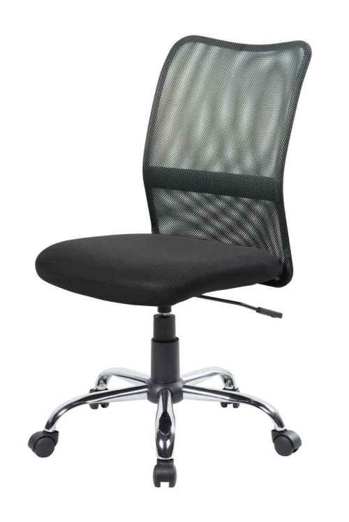 Sedia da ufficio Bomaderry, Sedia operativa a rete, Seduta ergonomica da ufficio, 57x46h90-100 cm, Nero