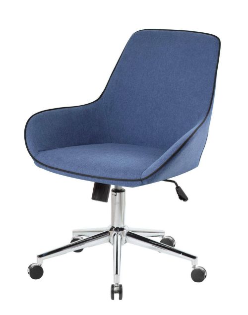 Sedia da ufficio Darwin, Poltrona operativa con ruote, Seduta ergonomica da ufficio, 63x63h100 cm, Blu