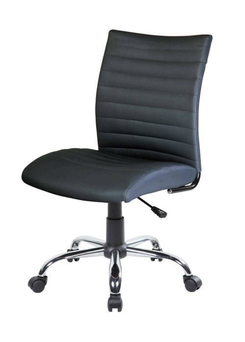 Sedia da ufficio Newcastle, Poltrona operativa, Seduta ergonomica da ufficio, 54x48h90-100 cm, Nero