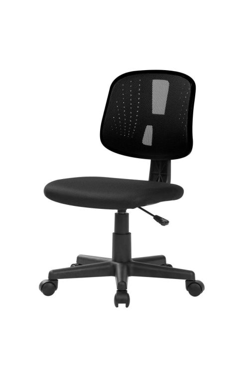 Sedia da ufficio Nowra, Sedia operativa da ufficio, Seduta ergonomica da ufficio, 49x43h81-93 cm, Nero