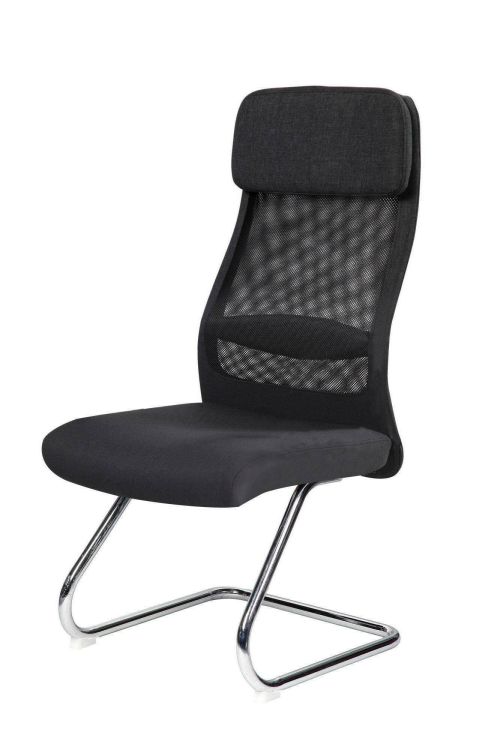 Sedia da ufficio Perth, Sedute sala da attesa per ufficio, Seduta ergonomica da attesa, 58x47h105 cm, Nero