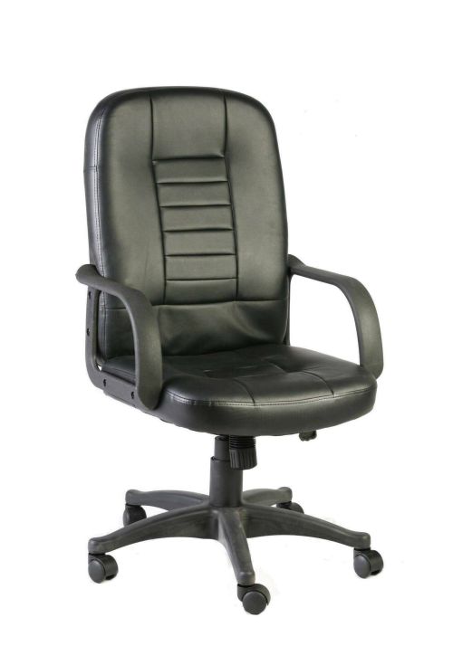 Sedia da ufficio Shepparton, Poltrona direzionale con braccioli, Sedia ergonomica da ufficio, Nero, 56x59h104-114 cm