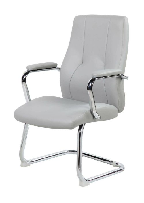 Sedia da ufficio Townsville, Seduta sala da attesa con braccioli per ufficio, Seduta ergonomica da attesa, 61x58h101 cm, Grigio