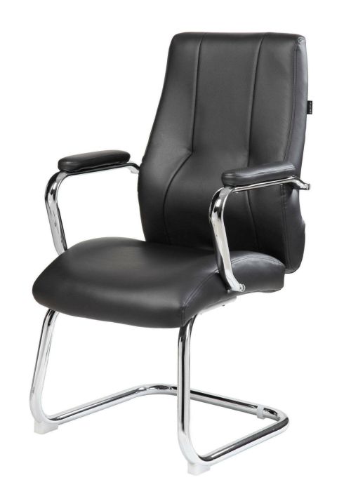 Sedia da ufficio Townsville, Seduta sala da attesa con braccioli per ufficio, Seduta ergonomica da attesa, 61x58h101 cm, Nero