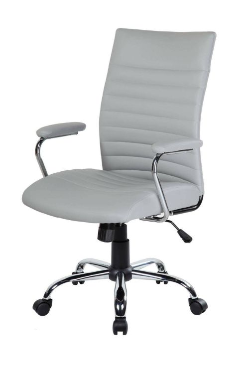 Sedia da ufficio Wollongong, Poltrona direzionale con braccioli, Sedia ergonomica da ufficio, 57x59h100-109 cm, Grigio