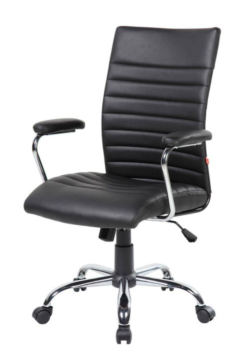 Sedia da ufficio Wollongong, Poltrona direzionale con braccioli, Sedia ergonomica da ufficio, 57x59h100-109 cm, Nero