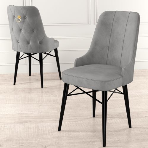 Sedia Grigio 6 Sedie Imbottito, Peso Supportato 120 kg - Cressa