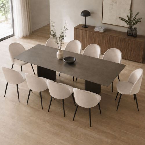 Sedia Grigio Chiaro 10 Sedie Imbottito, Peso Supportato 120 kg - Achito